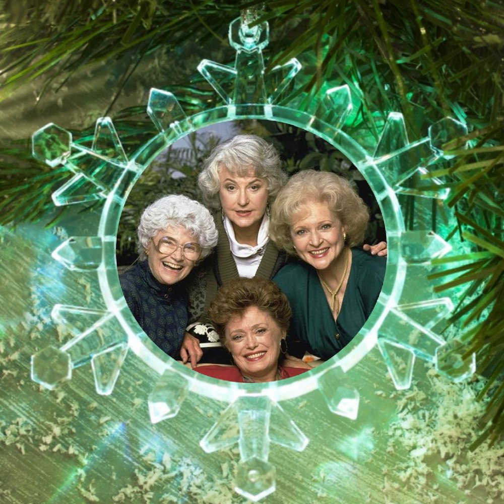 The Golden Girls TV Show Snowflake Blinking Lit Holiday Christmas Tree Ornament
